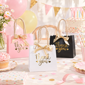 DAMAI Articoli per Feste di <span class=keywords><strong>Compleanno</strong></span>, Sacchetti Regalo <span class=keywords><strong>Rosa</strong></span>, Bianchi e Neri <span class=keywords><strong>con</strong></span> Nastro e Manico, Buste di Carta per Matrimoni e Compleanni - Product Image 1
