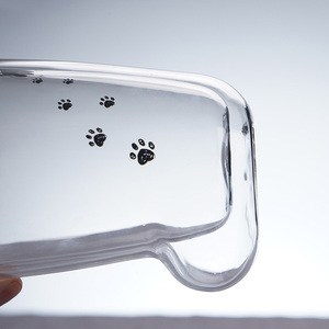 Canecas Duplas de Café em Vidro com Design de Pata de Gato Transparente e Fofo, Copos Pequenos Resistentes ao Calor - Product Image 1
