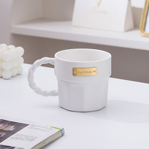 แก้วน้ำเซรามิกเคลือบเงา Nordic Luxury Golden Label 370 มล. 12 ออนซ์ แก้วกาแฟเซรามิก แก้วพอร์ซเลน แก้วสำหรับพิมพ์ลาย แก้วสีดำ - Product Image 4