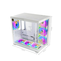 Gabinete de PC MANMU Blanco ATX Full Tower, Ventilador RGB, Puertos USB 3.0, Diseño Gamer, Panel Lateral con Ventana, Aleación de Acero/Aluminio, 7 Expansiones, en Stock
