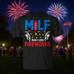 Camiseta Pirotécnica con la Bandera de EE. UU. para el 4 de Julio, Hombre, Me Encantan los Fuegos Artificiales - Camiseta Promocional - Product Image 3