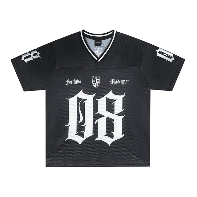 Custom Vintage Print Number Soccer Mesh Short Sleeve Summer Wholesale Oversized Pour Hommes Men's T-shirt