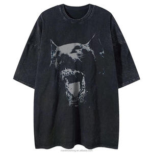 Conjuntos de Camisetas Personalizadas para hombre Fabricante Fábrica Coton Dtg Shirt Printing Plane Boxy Fit Vintage Us Camisetas de gran tamaño para hombre - Product Image 4