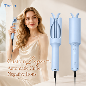 Torlin Custom Tenacillas Para Rizar Sky Blue Automatic Hair Curler Negative Ions PTC Heater Rotating Curling Iron Tight Rolls - Product Image 1