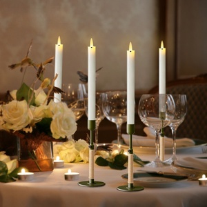 Kit de 6 bougies <span class=keywords><strong>LED</strong></span> coniques symétriques sans flamme avec deux télécommandes pour un style de banquet de mariage sécurisé, bougies <span class=keywords><strong>LED</strong></span> en paraffine - Product Image 2
