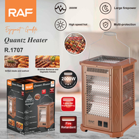 Chauffage au quartz multifonction 2000W avec grille supérieure et chauffage 360° sur 5 côtés pour chauffage intérieur et cuisson barbecue R.1707