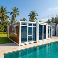 Villa de luxe préfabriquée à 2 étages en conteneurs, maison de vacances modulaire moderne tropicale, maison en conteneurs extensible, assemblage rapide en extérieur