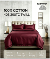 Parure de lit en coton uni, housse de couette 100% coton, drap de lit en coton uni, linge de lit en coton lisse pour un sommeil quotidien