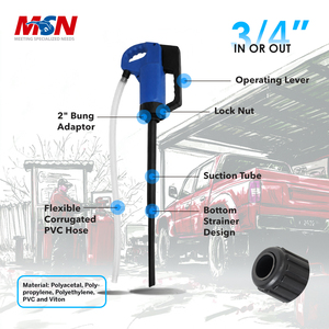 Pompe manuelle portable MSN pour transfert de liquides, pompe à <span class=keywords><strong>AdBlue</strong></span> et urée, compatible avec fût de 200 L, résistante aux acides faibles et aux bases, pompe manuelle - Product Image 5