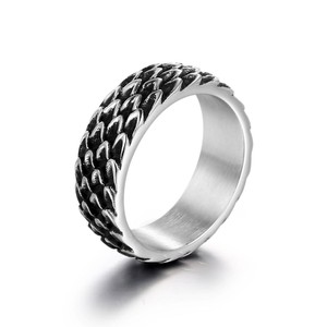 European American Retro <b>Titanium</b> Steel <b>Ring</b> Spike Pattern Unisex Fashion Jewelry Gift SA1094 - Product Image 5