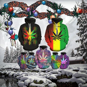 เสื้อฮู้ดดี้พิมพ์ลายดิจิทัล Bob Marley รุ่นใหม่ ปี 2022 สำหรับผู้ชาย ฤดูใบไม้ร่วง ผ้าไม่เป็นขุย ลายใบไม้ รับผลิตแบบ OEM ODM ตามสั่ง - Product Image 3