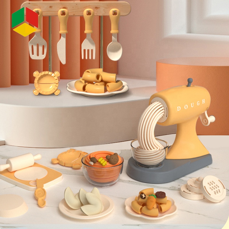 Детская игрушка QS, глина, Нетоксичная, для игр, для приготовления лапши, цветная глина, тесто, глина, аппарат для изготовления глины, набор посуды «сделай сам» с чашей и аксессуарами