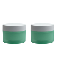 Usine en gros Logo personnalisé vert 15g 30g 50g pots de crème en plastique avec capuchon blanc pour crème pour les yeux rouge à lèvres Mascara