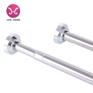 Wholesale Luxury Factory Curtain Rods And Rails Accessories Adjustable Crystal Head End Tringle Double Curtain Rod Sets