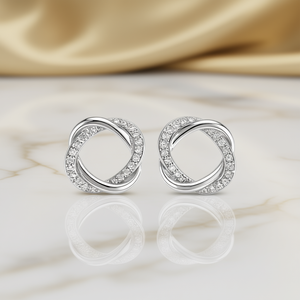 Orecchini a lobo con diamanti E3332, neri e oro, geometrici, minimalisti, gioielli raffinati da donna, montatura a canale, taglio rotondo brillante - Product Image 2