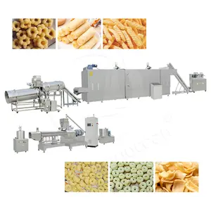 OCEAN Puff Corn Chip Slanty Snack Cereal Make Machine Small Scale Puff Rice Snack Food Extruder for Fusilli