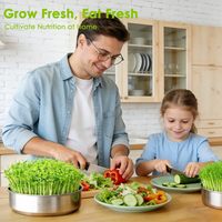 Kit de germination multicouche empilable en acier inoxydable 304 pour graines de haricots, de brocoli, d'alfalfa et de blé