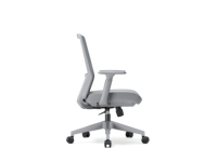 Chaise de bureau à dossier moyen en maille pivotante et inclinable avec accoudoirs fixes