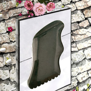 เครื่องนวดหน้าหินกัวซารูปตัวเอสหยกเนฟไฟรต์แท้สำหรับแกะสลักใบหน้าและกราม - Product Image 3