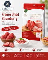 Gefreeze-droogde aardbeien knapperige fruitsnack 22g 24 zakjes 3 seconden klaar OEM Private Label 12 maanden houdbaarheid Gemaakt in Fujian, China