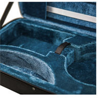 Étui rigide de protection pour violon 4/4, style carré, avec logo personnalisé, noir, avec poignée