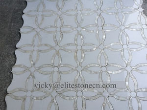 Mosaico Bianco Carrara Mix Milano Gray Mix Pearl Shell Mármol Artista Mosaico Tailandia Fábrica - Product Image 4