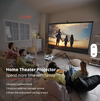 Proyektor LCD Mini Portabel Touyinger Q11W HD 1080P 4K untuk Home Theater Luar Ruangan, Beamer LED Android 12 Smart Movie Cinema