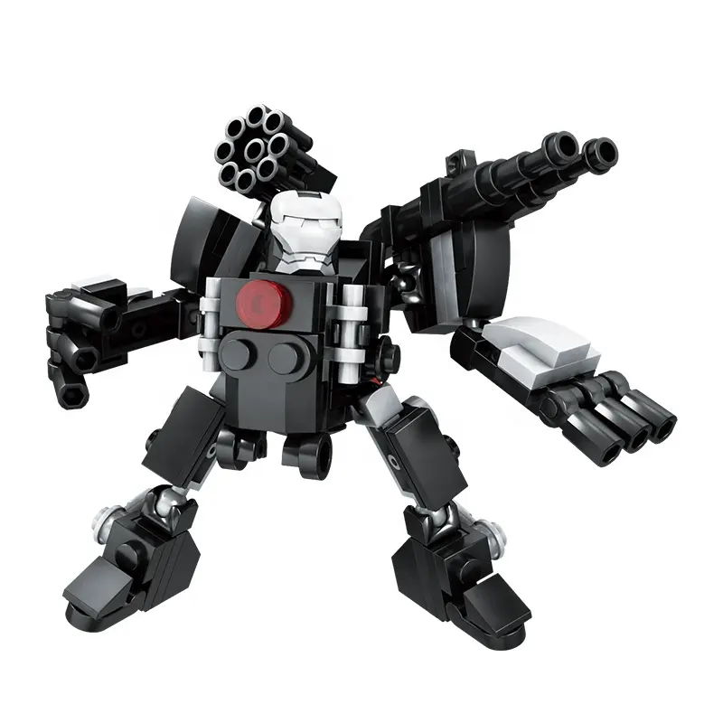 1917b thép MECHA Micro xây dựng khối Set DIY Mô hình đồ chơi cho trẻ em trai ABS gạch sán đầu nhà máy Hộp màu đóng gói