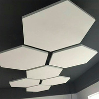 Baffles Acústicos de Fibra de Vidrio Hexagonales Personalizados, Techo Acústico Suspendido, Techo Insonorizado