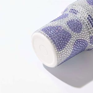 40oz Diamond-studded Car Water Cup with Thickened Stainless Steel Straw and Handle - Product Image 5