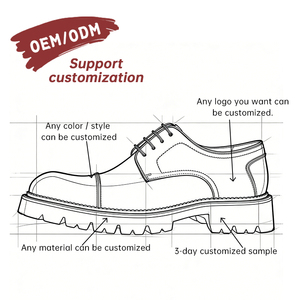 Premium Men's Brown Genuine Leather Derby Shoes Classic <b>Cap</b> <b>Toe</b> Business Formal Shoes Comfortable Chunky Lug Sole Office Shoes - Product Image 3
