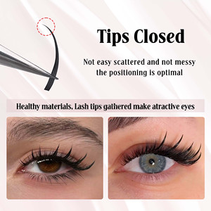 Extensiones de Pestañas Húmedas B/CC, Pestañas con Púas en Forma de L, Estilo <span class=keywords><strong>Manga</strong></span>, Pre-fabricadas, Forma en A, Suministros de Pestañas Naturales para Cosplay - Product Image 3