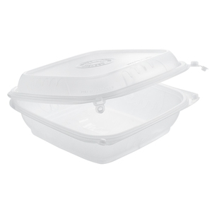 Caja de Comida Desechable de PP de 9x9 Pulgadas, Apta para Microondas, a Prueba de Manipulación, para Fideos, Sándwiches, Pizza, Hamburguesas, Papas Fritas, con Relieve - Product Image 3