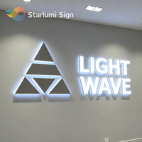 Letrero Acrílico Impermeable para Construcción, Letrero con Letras de Canal Retroiluminadas LED, Letrero 3D con Letras Impresas, Letrero Frontal Iluminado de Metal, Acero Inoxidable