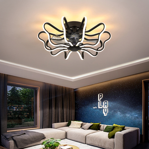 High Quality 6-Speed Modern Iron LED Pendant Low Profile <b>Ceiling</b> <b>Fan</b> DC Motor <b>Remote</b> <b>Control</b> Energy-Saving Dimmable Living Room - Product Image 5