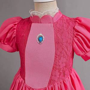 Nouveauté HP : Costume de cosplay pour Halloween, Noël, fête, robe de princesse Peach pour filles - Product Image 5