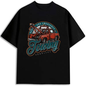 T-shirt pour homme Services de remorquage 100% coton imprimé sérigraphié à manches courtes coupe classique en tissu jersey anti-boulochage - Product Image 1