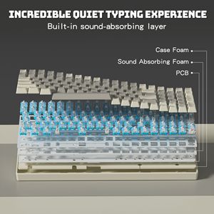 100% ban đầu giá bán buôn trong kho 100 phím hot cắm không dây RGB LED Bàn phím chơi game cho Quà Tặng trò chơi - Product Image 4