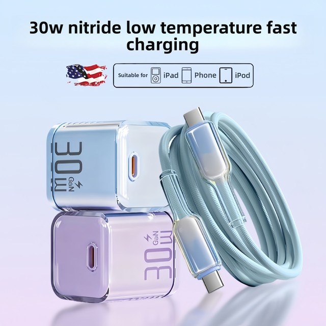 New PD 30W Ice-clear GaN Type-C Charger Compatible with for for 817 for Fast Charging