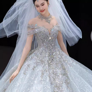 Tùy Chỉnh Ngắn Tay Áo Bohemian Chất Lượng Công Chúa Của Phụ Nữ Thanh Lịch Màu Trắng Mơ mộng Sang Trọng Nàng Tiên Cá <span class=keywords><strong>V</strong></span>áy Cưới - Product Image 5