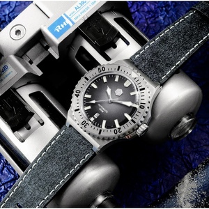 Montre de luxe pour homme San Martin SN0055-G, montre de plongée vintage de haute qualité, automatique, mécanique, bracelet en cuir, saphir, 20 bars - Product Image 5