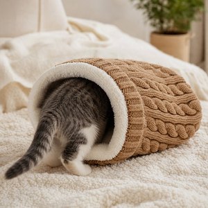 Saco de Dormir Tejido para Gatos y Perros Pequeños, Calmante, Lavable a Máquina, Cómodo, Autocalentable, Antideslizante - Product Image 1