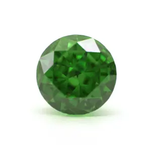 CZ redonda verde precio por gramo de piedras preciosas sueltas suelto sintética diamantes anillo pendiente pulsera venta al por mayor de la fábrica