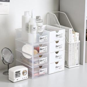 Desktop <b>Storage</b> <b>Box</b> <b>Drawer</b> Style Stackable Transparent Plastic Organizer For Stationery Cosmetic Desktop <b>Drawer</b> Organizers - Product Image 4