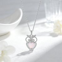 Collier pendentif hibou en argent sterling 925 avec micro-incrustation de diamants CZ et strass, bijoux de mode Moyu pour femmes
