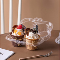 Emballage en plastique transparent pour emporter, 1/2/4/6 gobelets, qualité alimentaire, personnalisable, boîte à cupcakes pour muffins, desserts