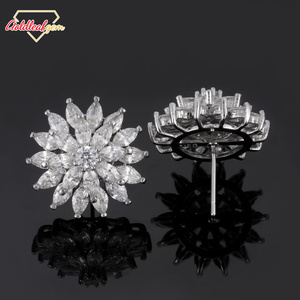 Pendientes de Moissanita con Corte de Pera Personalizados, Joyería de Lujo, Plata de Ley 925, Oro de 18K y 14K, Pendientes de Botón, Regalo de Compromiso - Product Image 5