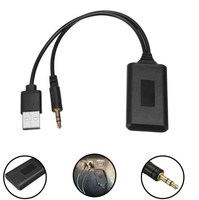 AUX-IN hitam adaptor Radio nirkabel colokan 3.5MM Aux USB mobil Universal baru 5V kabel Audio adaptor modul Bluetooth