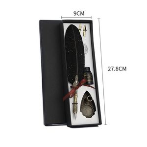 Luxury Quill <b>Pen</b> Set Stainless Steel Nib with Ink for Corporate Gifts or Business Luxury Fountain <b>Pen</b> with <b>Pen</b> Holder - Product Image 5