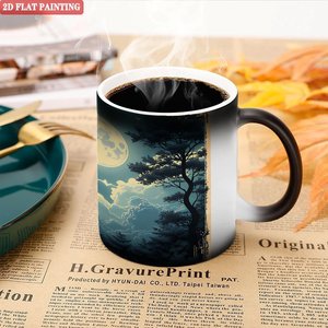 Mug magique personnalisé pour bébé, noir givré, 11 oz, en céramique, sensible à la chaleur, tasse vierge - Product Image 5